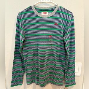 Levi’s Striped Thermal Long Sleeve T-shirt Boys Size Large